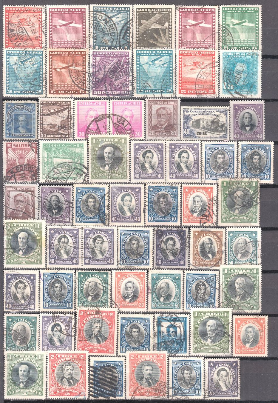Tutti i francobolli: Chile-Sammlung ab 1900, mit teils auch doppelte, gestempelt – Usato da Berlin venduto da philakontor