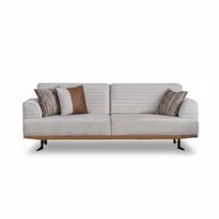 Luxuriöses Set Grauer Dreisitzer-Sofas für Wohnzimmer