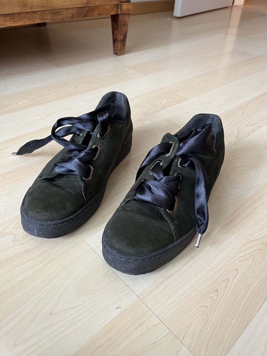 Gabor Damenschuhe: Gabor Sneaker olive Gr. 39 Leder – Gebraucht aus Rotkreuz von zisii