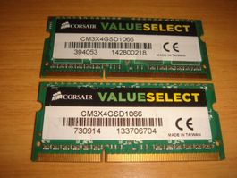 2 stück 4gb ddr3 PC3 1066 RAM für Laptop.