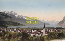 Wallenstadt, Stempel: Schiess-Schule + Militärpost, 1911