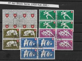 PP 4er Block Serie 1950,⨀ RIEHEN Kat.300.-
