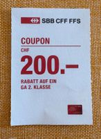 (Postversand) 200 Fr. Rabatt auf GA 2. Klasse bis 31.08.