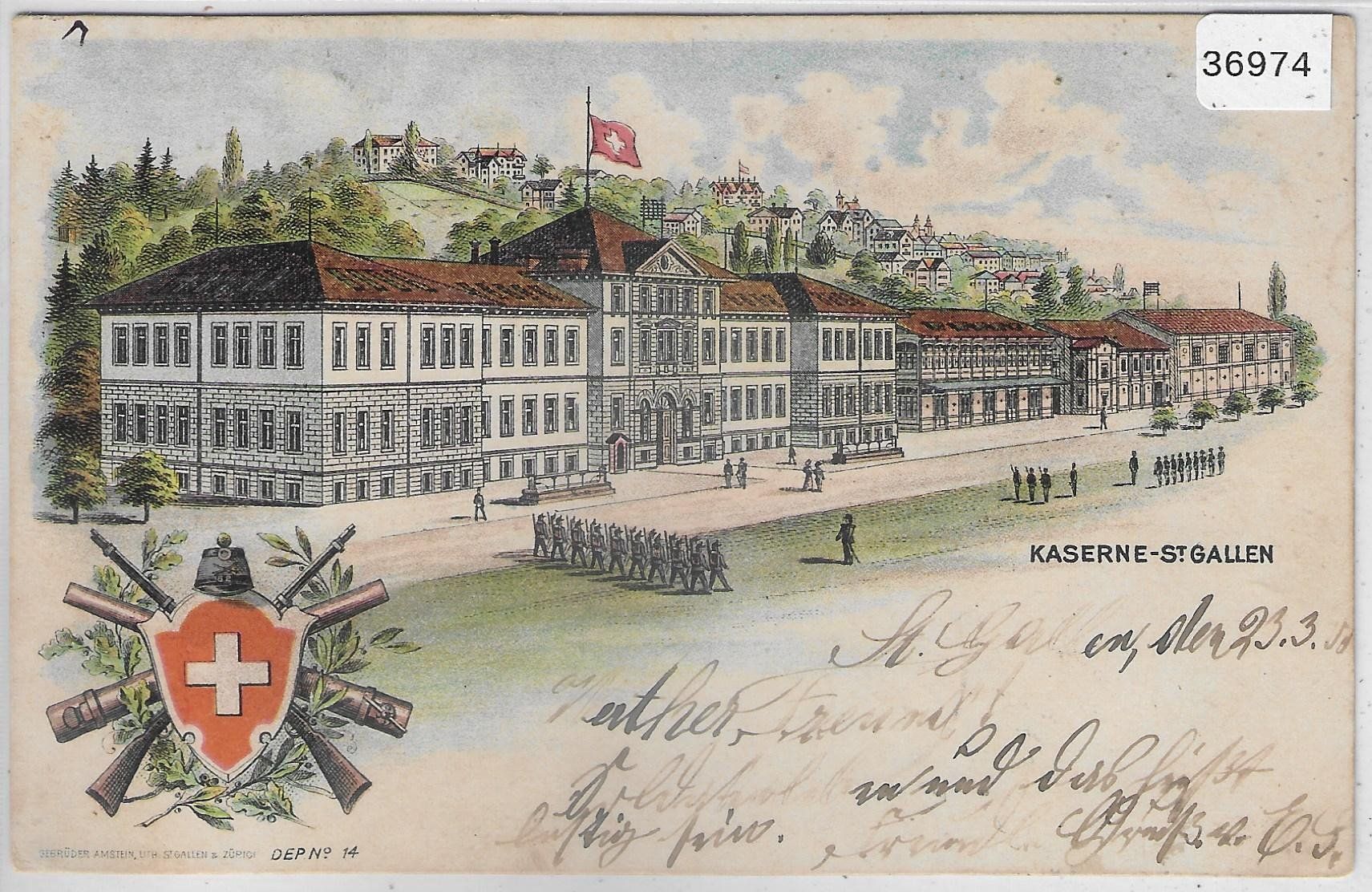 Cartoline postali: Kaserne - St. Gallen - Litho – Usato da Ettingen venduto da Kartenplanet