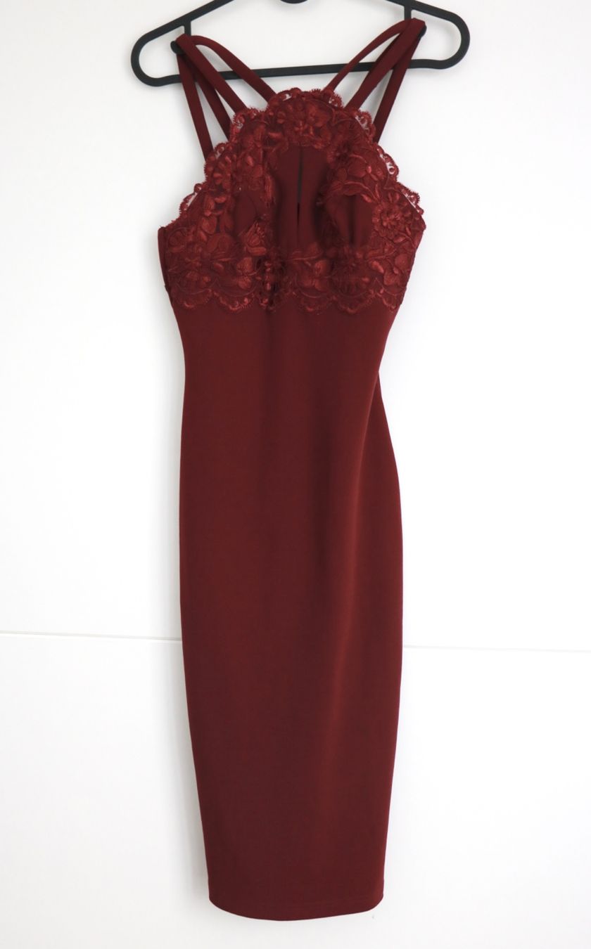 New Look Kleider: New Look dunkelrotes Kleid mit Spitzen-Details – Gebraucht aus Gachnang von todressgolden 2
