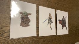 Star Wars Crystal Art Set, 3 Stück, Disney, Rey, Yoda 49