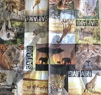 Tovaglioli: Serviette safari (t247) 3Stk. – Nuovo (secondo la descrizione) da Schlatt TG venduto da kreativ-atelier