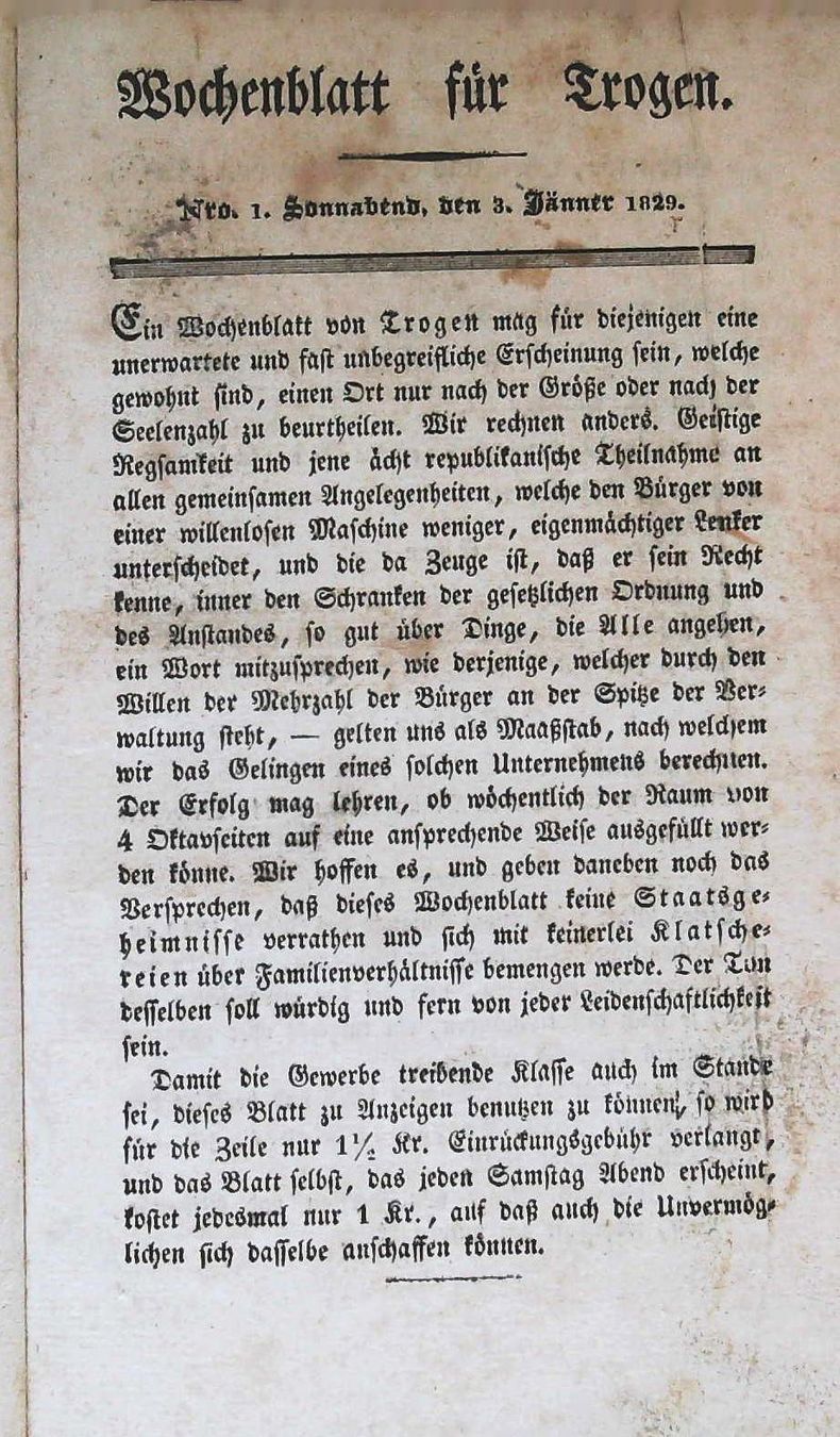Livres: Trogen Wochenblatt JG 1829 und 1830 – D'occasion à Rafz par Helvet32 1