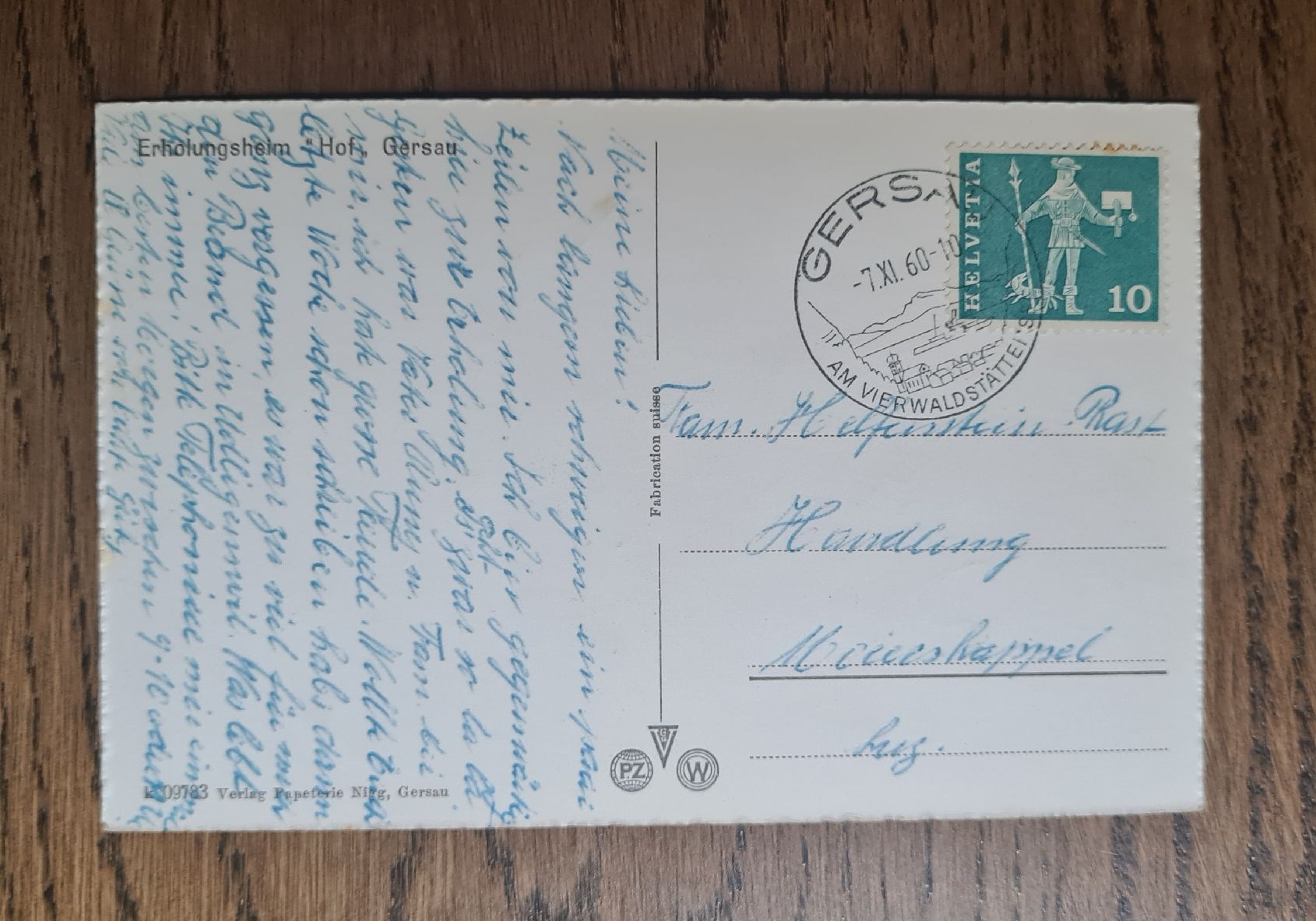 Cartoline postali: Erholungsheim Hof Gersau – Usato da Ebikon venduto da Donar50 1