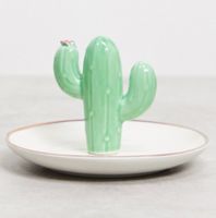 Portagioie a forma di cactus🌵, ceramica bianca e verde!