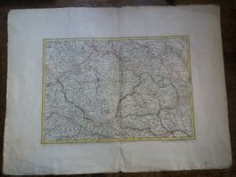 Ancienne carte géographique militaire (Europe central 1759)