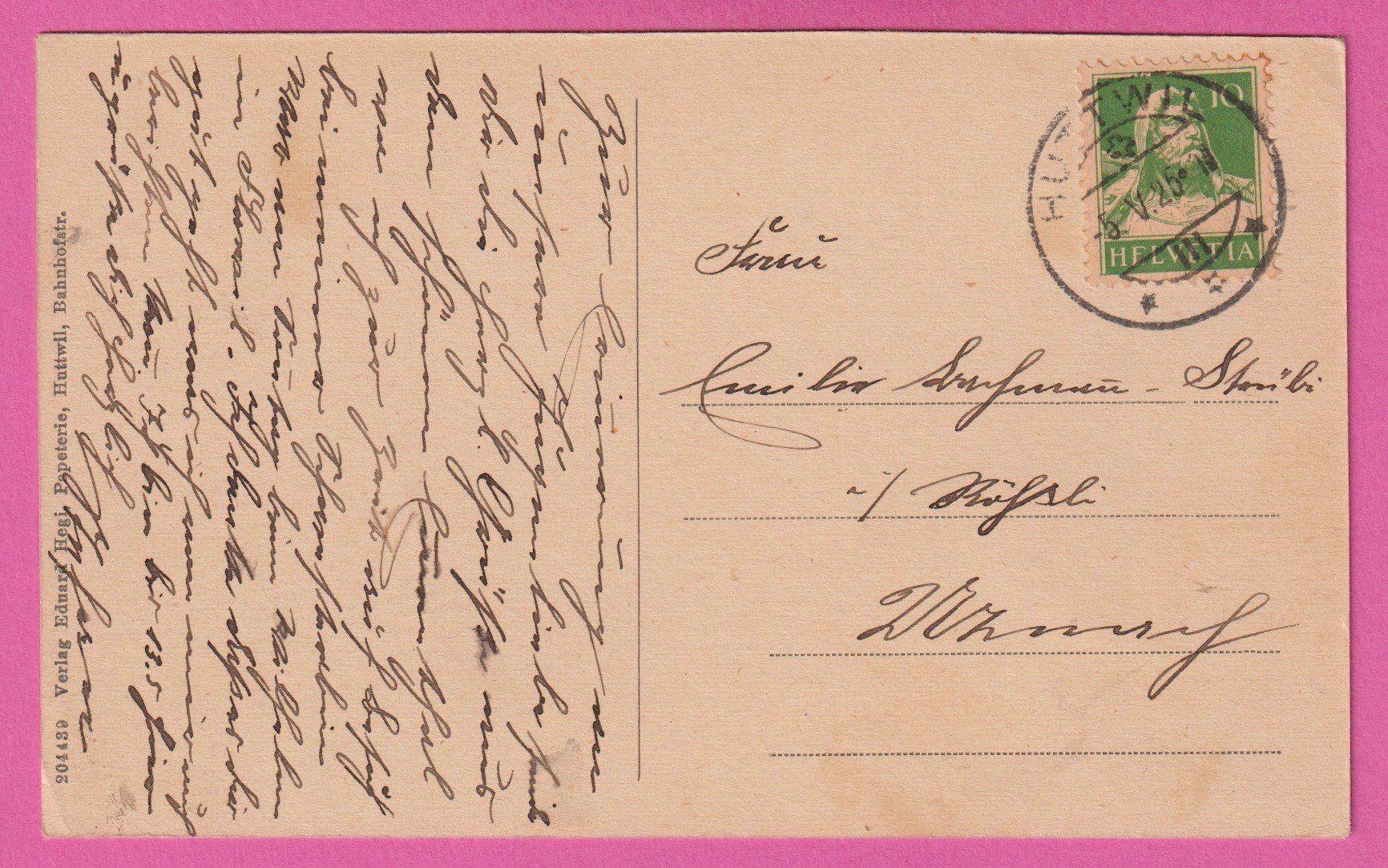 Cartes postales: Huttwil gel 1925 Totalansicht – D'occasion à Einsiedeln par dillie 1