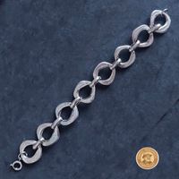 Massives Statement Armband silberfarben Vintage 45 g 20 mm