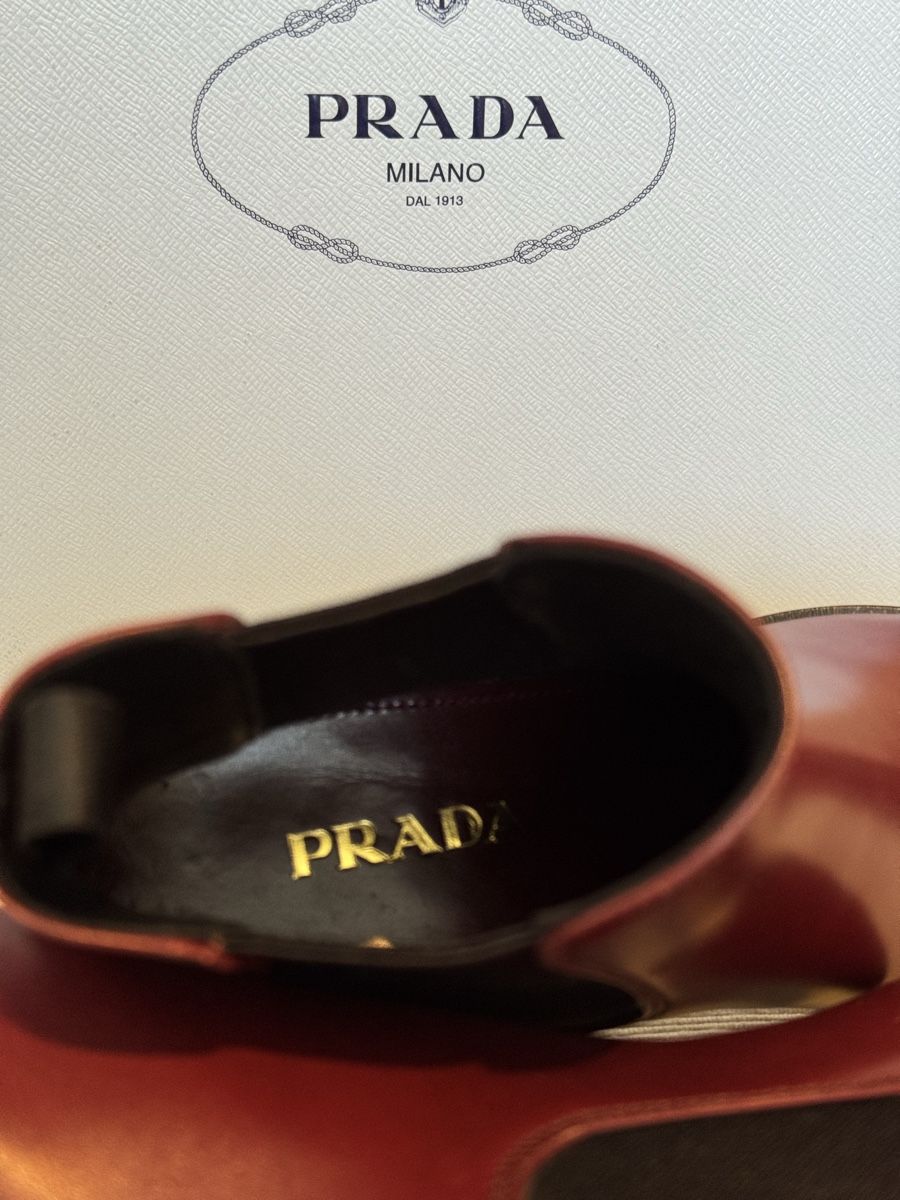 Prada Scarpe da donna: Prada Stiefeletten Bordeaux Leder, Grösse 37 – Nuovo e nell'imballaggio originale da Birr venduto da sfe_rhj7 4