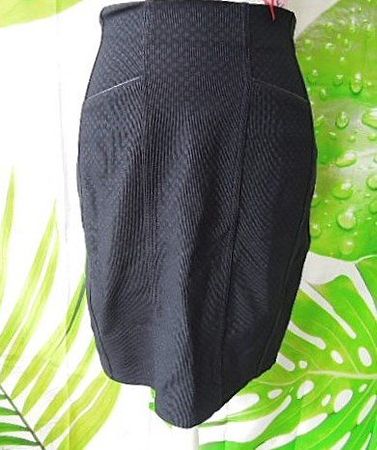 ca. Gr. 36 VINTAGE Rock schwarz graue Pünktli hohe Taille