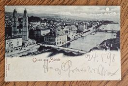 Gruss aus Zürich 1898, n.Gersau z. Maria Müller