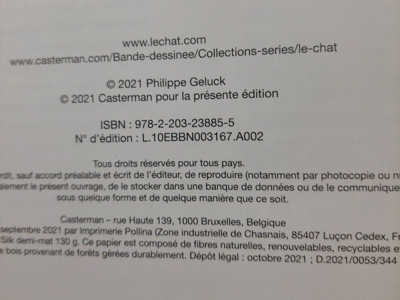 Fumetti: Le Chat Déambule Ed. 2021 TBE – Usato da Genève venduto da Blu_BD 3