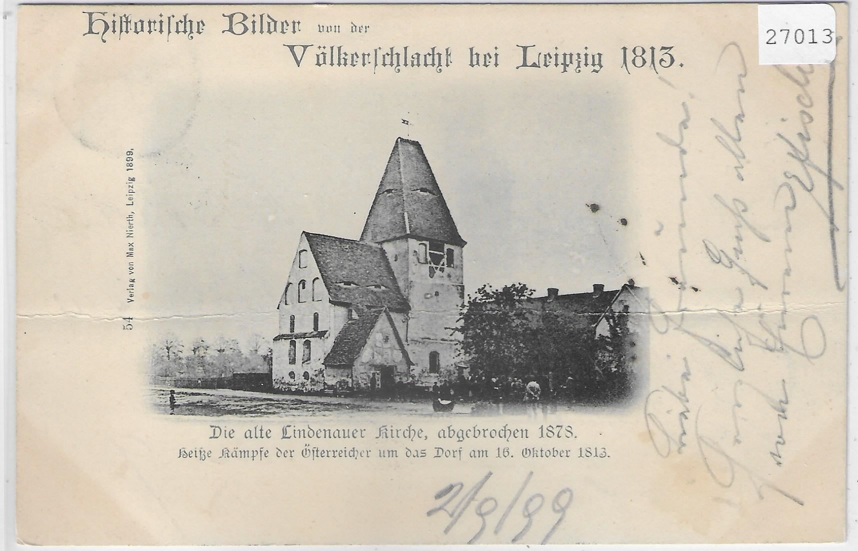 Cartes postales: Die alte Lindenauer Kirche Leipzig – D'occasion à Ettingen par Kartenplanet