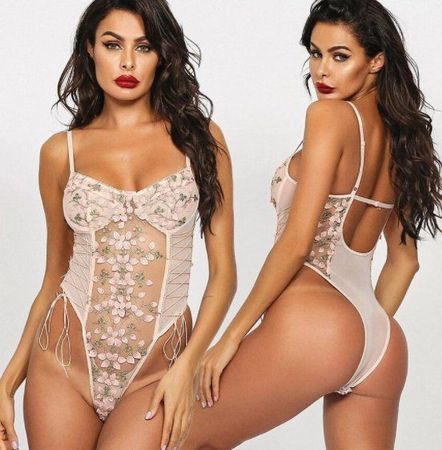 NEUER Erotik sexy String-Body apricot-nude Gr. S - 221720