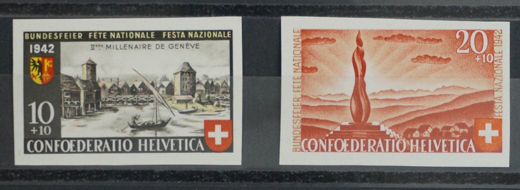 Tutti i francobolli: CH - Pro Patria - Blockausschnitte B17 & B18 ** – Usato da Rombach venduto da VENTIS-Auktionen