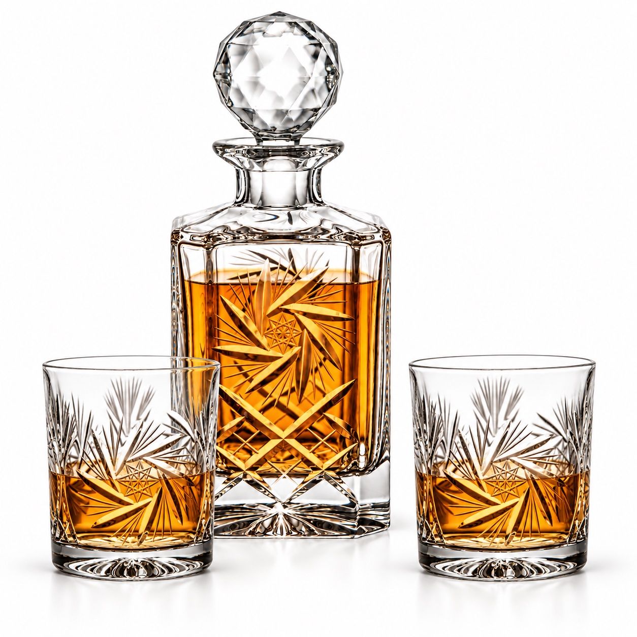Caraffe: Whiskykaraffe Kristall 750ml  Schleudersternmuster – Nuovo e nell'imballaggio originale da Bergdietikon venduto da ArtStore24
