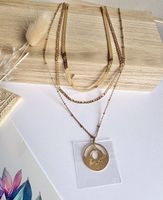 Collier doré, 3 rangs, harmony zen