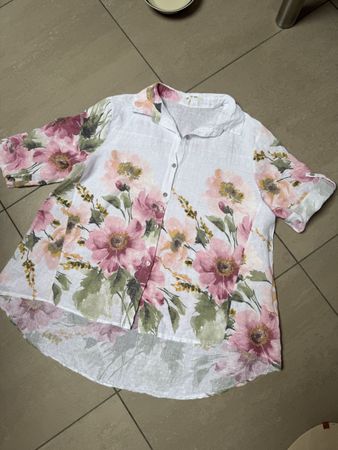 Boho Tunika / Blusejacke aus Leinen