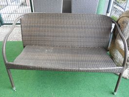 RATTAN GARTENBÄNKLI DUNKEL BRAUN SCHADENFREI  TOP ZUSTAND