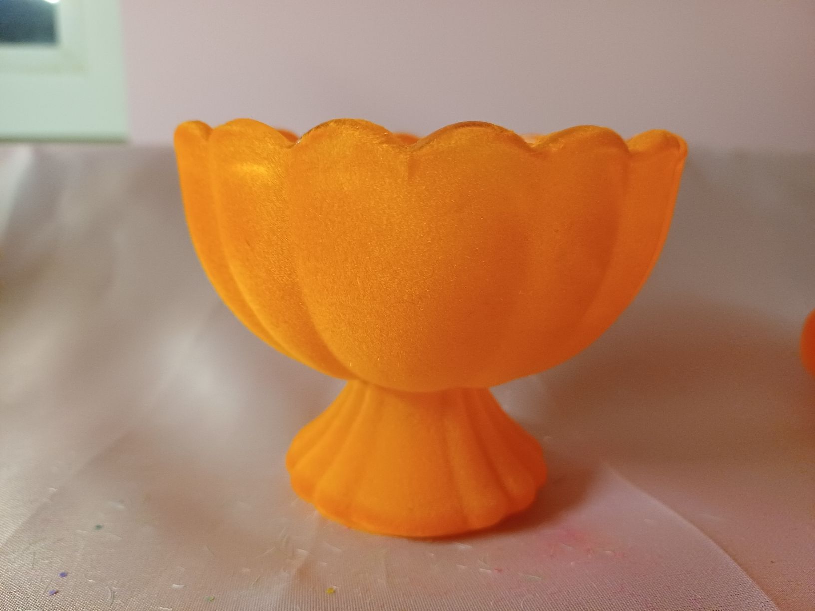 Portacandele: neu: 2er Set Windlichter orange Glas, samtartig, Deko – Nuovo (secondo la descrizione) da Nassen venduto da verrueckt 2