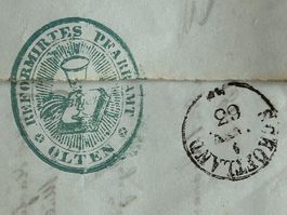 Taufschein Pfarrämterbrief 1863 Olten-"Siegel": KirchRued AG