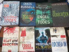 8 Thriller - 4 Bücher gebunden, 4 Taschenbücher