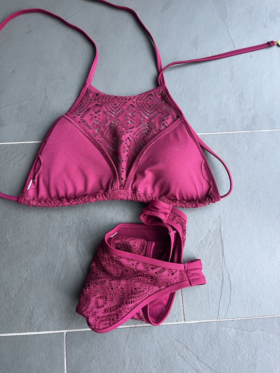 Costumi da bagno & Bikini: Bikini Spitzenoptik - Bordeaux Grösse 38/M – Usato da Sax venduto da _Kornblume_ 2