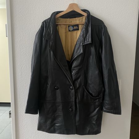 Ledermantel schwarz vintage Gr. L