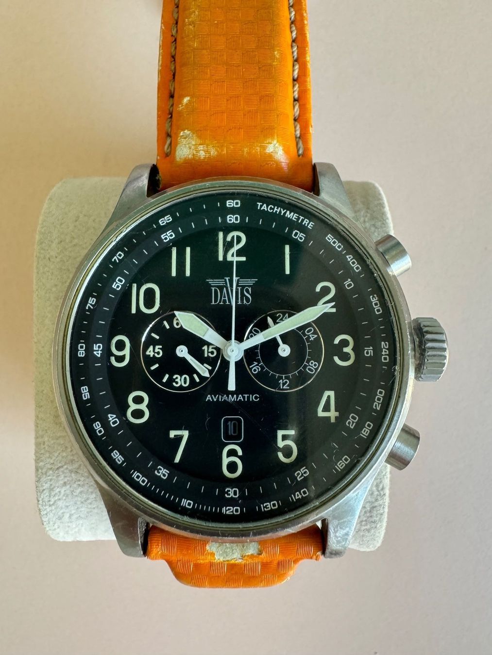 Orologi: Uhr Tachometer Davis, Aviamatic, 45 mm, mit Datumsanzeige – Usato da Zürich venduto da syl78
