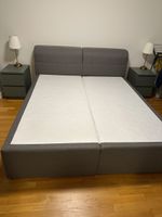 Boxspringbett grau mit Stauraum 180x200cm guter Zustand