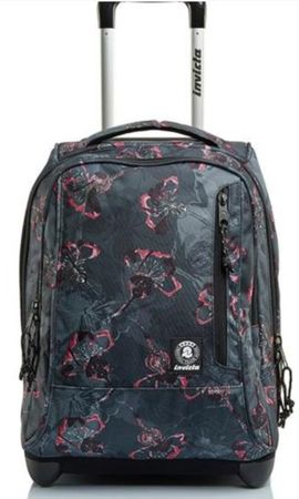 Zaino trolley Invicta fantasia fiori 4 ruote