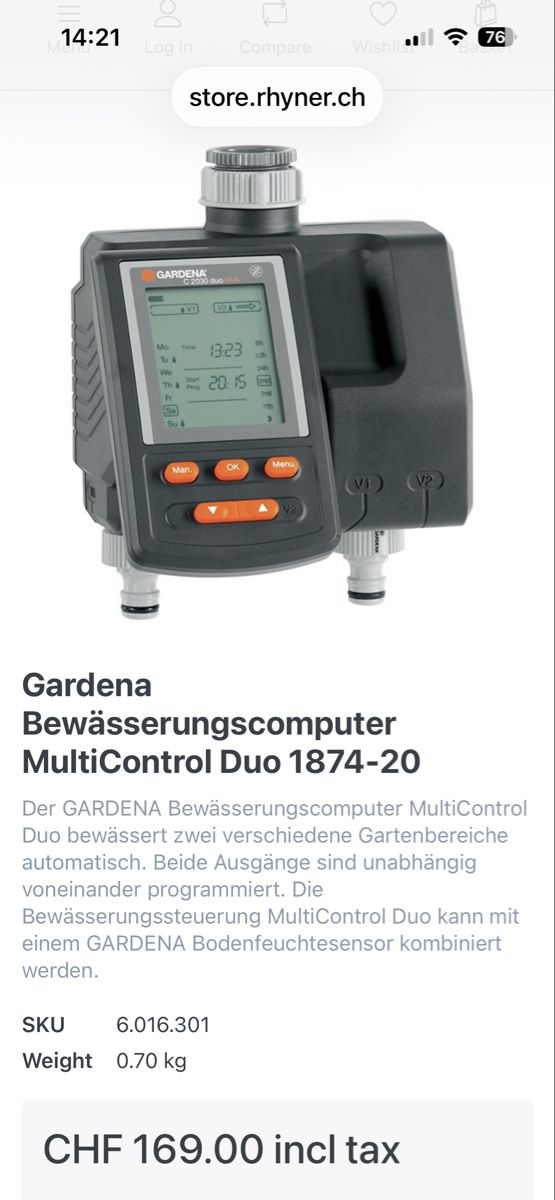 Sistema di controllo: 2 x Gardena Bewässerungscomputer Multicontrol Duo – Usato da Brütten venduto da Montoro
