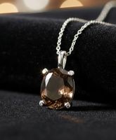Eleganter Silber 925  Rauchquarz Anhänger (rhodiniert) - Neu