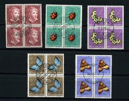 Pro Juventute Vierer ab  1943 gest. (Y235z)