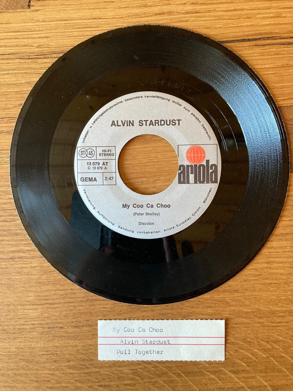 Dischi in vinile: Alvin Stardust "My Coo Ca Choo" – Usato da Unterlangenegg venduto da Bricalla 1