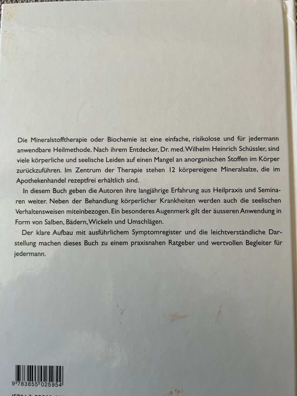 Libri: Mineralstoffe nach Dr. Schüssler – Usato da Innertkirchen venduto da Urbachtal 1