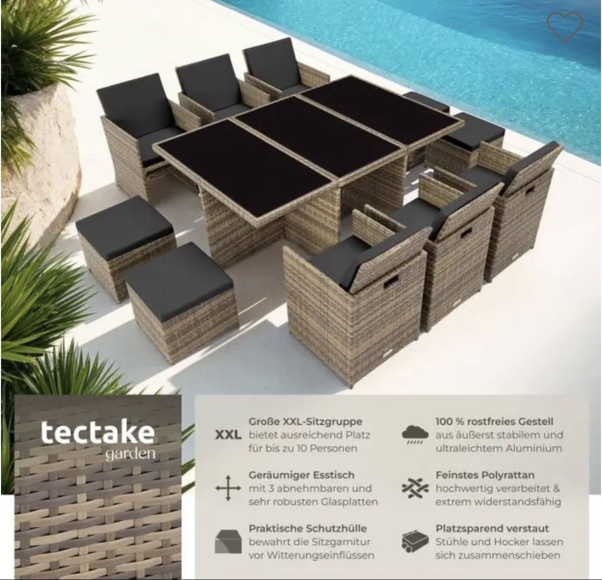 Set di tavolo e panche: Rattan Gartenmöbel Set - Fast wie neu – Nuovo (secondo la descrizione) da Fehraltorf venduto da Mydreamshop 4