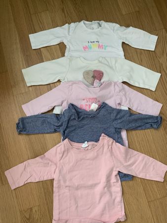 4 Langarmshirts, Grösse 62/68, Mädchen, Frühling