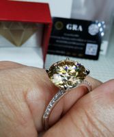 Bague argent avec diamant de moissanite de 5 ct certifié GRA