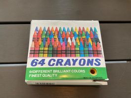 Wachsmalstifte Set 64 Farben mit Spitzer