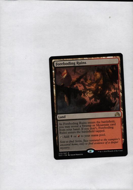 Foreboding Ruins- (SOI), Magic the Gatering LAND RARE (Gebraucht) in ...