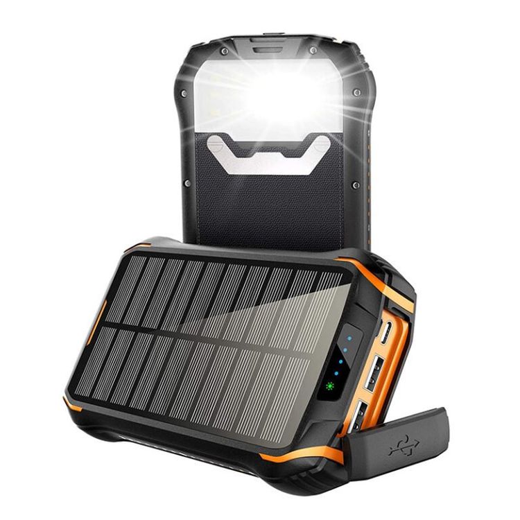 Power Bank 26800mAh, 15W Solar Powerbank PD3.0A USB C Input&Output Solarladegerät 5 Ausgang, Externer Akku mit LED-Taschenlampe Akkupack IP65 für Outdoor Kompatibel mit iPhone Samsung Huawei Xiaomi