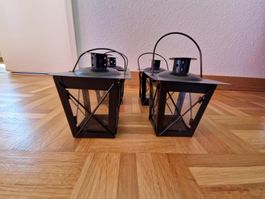4 Laternen aus Metall schwarz