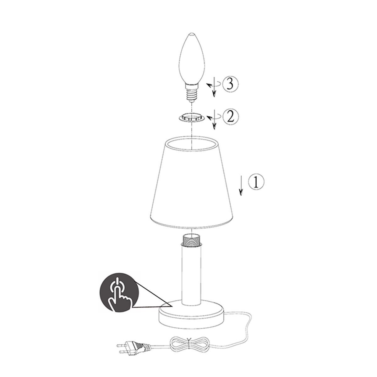 Lampade: Tischleuchte, Stoffschirm, 24 cm Höhe – Nuovo (secondo la descrizione) da Kreuzlingen venduto da Smart-Light 3