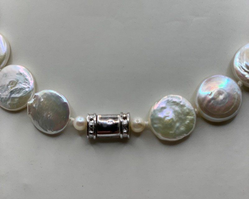 Perlen (unechte): Süsswasserperlen-Kette Coin – Neu (gemäss Beschreibung) aus Suhr von Maxmusic2308 1